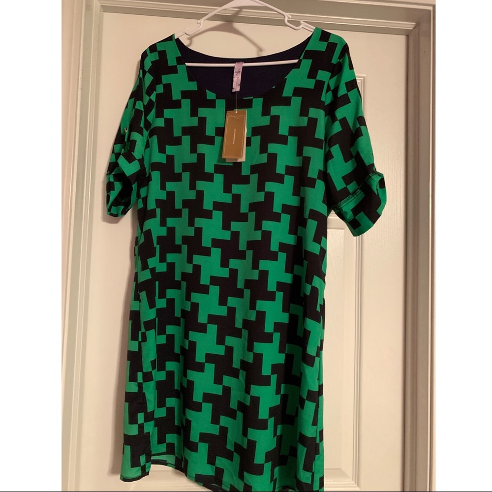 Green & blue dress